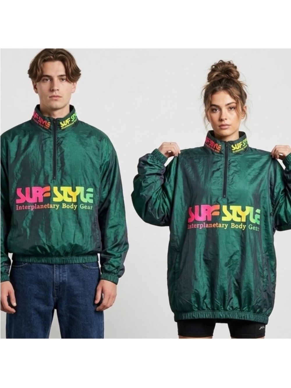 Vintage 90s Wise Guy Surf Style Interplanetary Body Gear Half Zip UNISEX Y2K